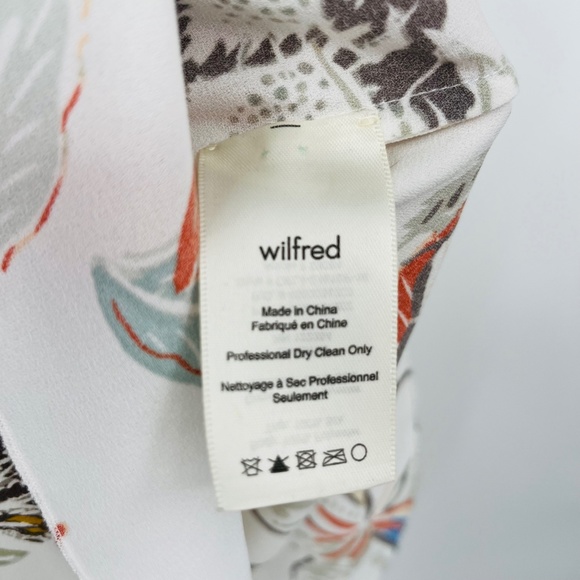 Aritzia Wilfred Cream Floral Print Sevres Silk Trim Sleeveless blouse Size Small - Picture 9 of 10